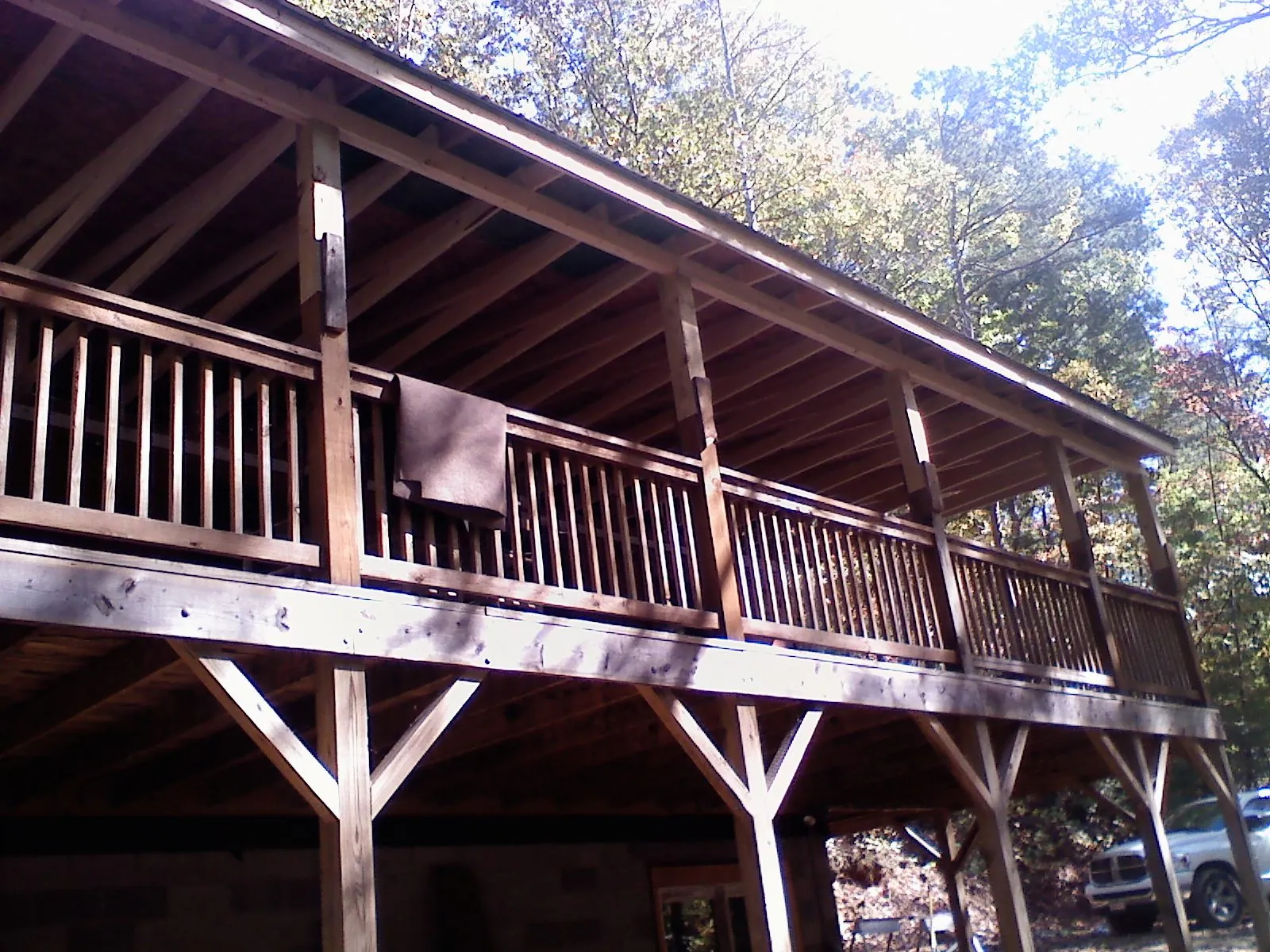 Timber framing under a new elevated porch and deck — Roof Leak Repair in New Iberia by Roofing Brothers